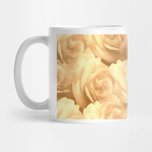 Seamless floral pattern of yellow roses. Mug